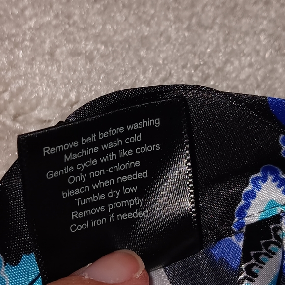 Apt. 9 ~ Satin Paisley Lace-Trim Wrap Robe in Blue & Purple (XS, NWOT) - Picture 9 of 11